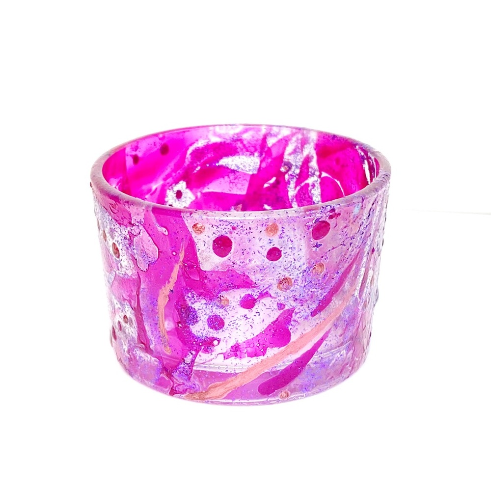Marbled Colorful Votive Candle Holder Handmade